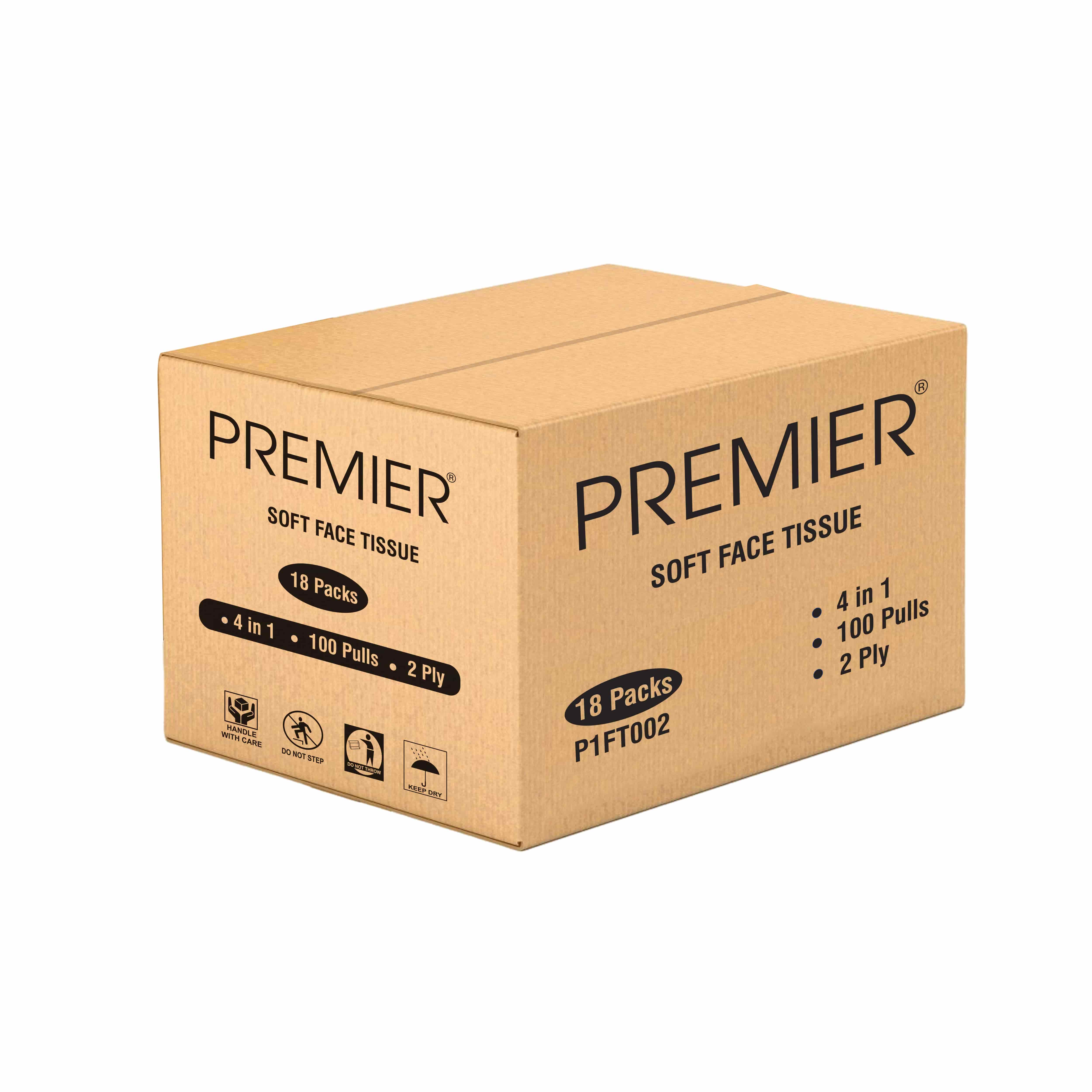 Premier Tissue Paper Box 100's 4 x 1